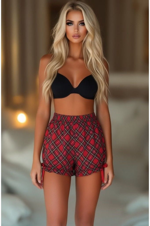 Daisy Corsets LIMITED EDITION Red Plaid Crepe Bloomers