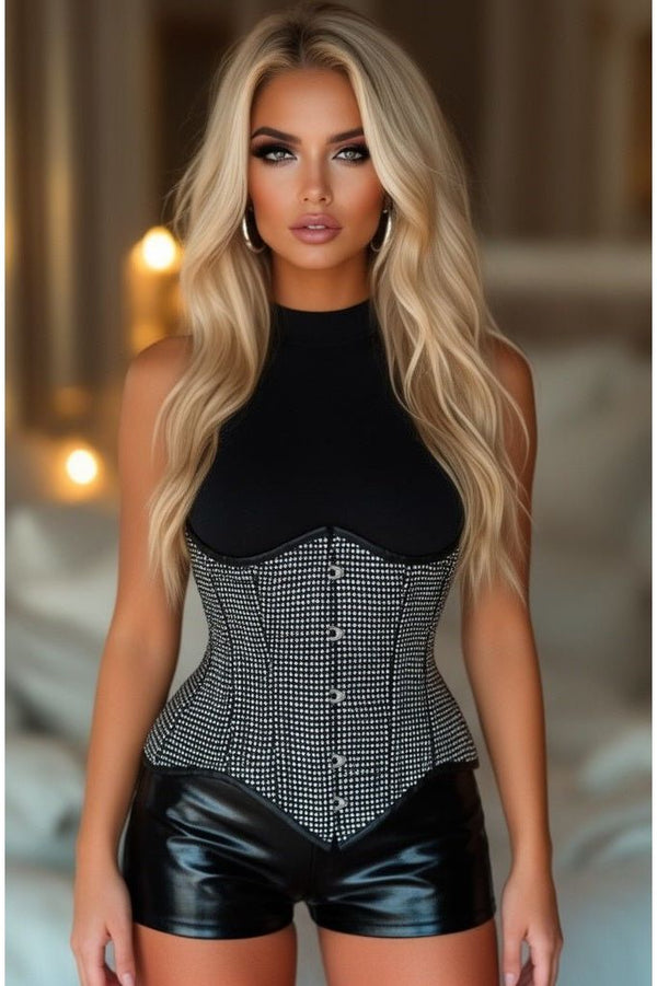 Daisy Corsets LIMITED EDITION Top Drawer Rhinestone Double Steel Boned Underbust Waist Cincher Corset