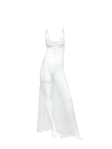 Livia Sheer Gown & Garter Set White