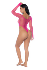 Mapale Long Sleeve Fishnet Bodysuit