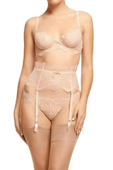 Dita Von Teese Lurex Lace G-String Panty Vintage Peach