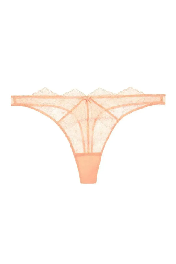 Dita Von Teese Lurex Lace G-String Panty Vintage Peach