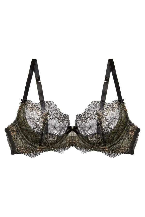 Dita Von Teese Lurex Lace Unlined Bra Black