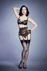 Dita Von Teese Lurex Lace Unlined Bra Black