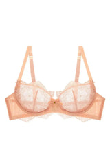 Dita Von Teese Lurex Lace Unlined Bra Vintage Peach
