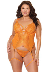 Coquette Mango Obsession Open Cups Bustier Set