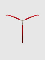 Marilyn Mesh & Pom Pom G-String Panty Crimson Red
