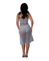 Exposed Blue Sky Long Chemise & Boy Short Panty - Light Blue