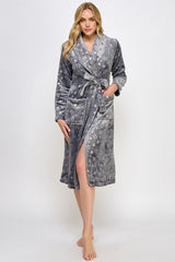 BeWicked Metallic Stars Plush Estelle Robe Gray