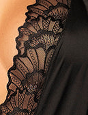 Mapale Midnight Pour Lace Plunge Halter Romper Black