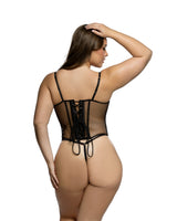 Roma Confidential Midnight Rose Sheer Floral Corset Set