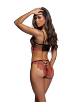 Roma Confidential Midnight Rose Sheer Longline Bra Set