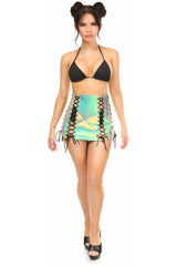 Daisy Corsets Mint Holo Lace-Up Skirt