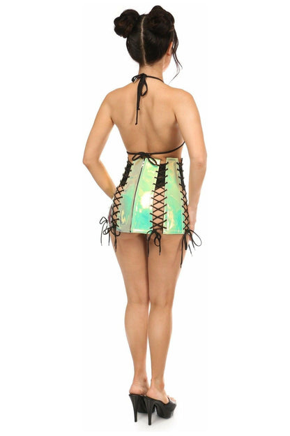 Mint Holo Lace - Up Skirt - Daisy Corsets