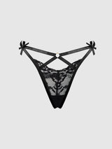 Natasha Lace Strappy G-String Black