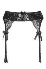 Axami Noir Glossy Garter Belt