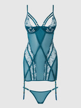 Nova Blacklight Glow Lace Garter Slip