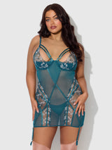 Nova Blacklight Glow Lace Garter Slip