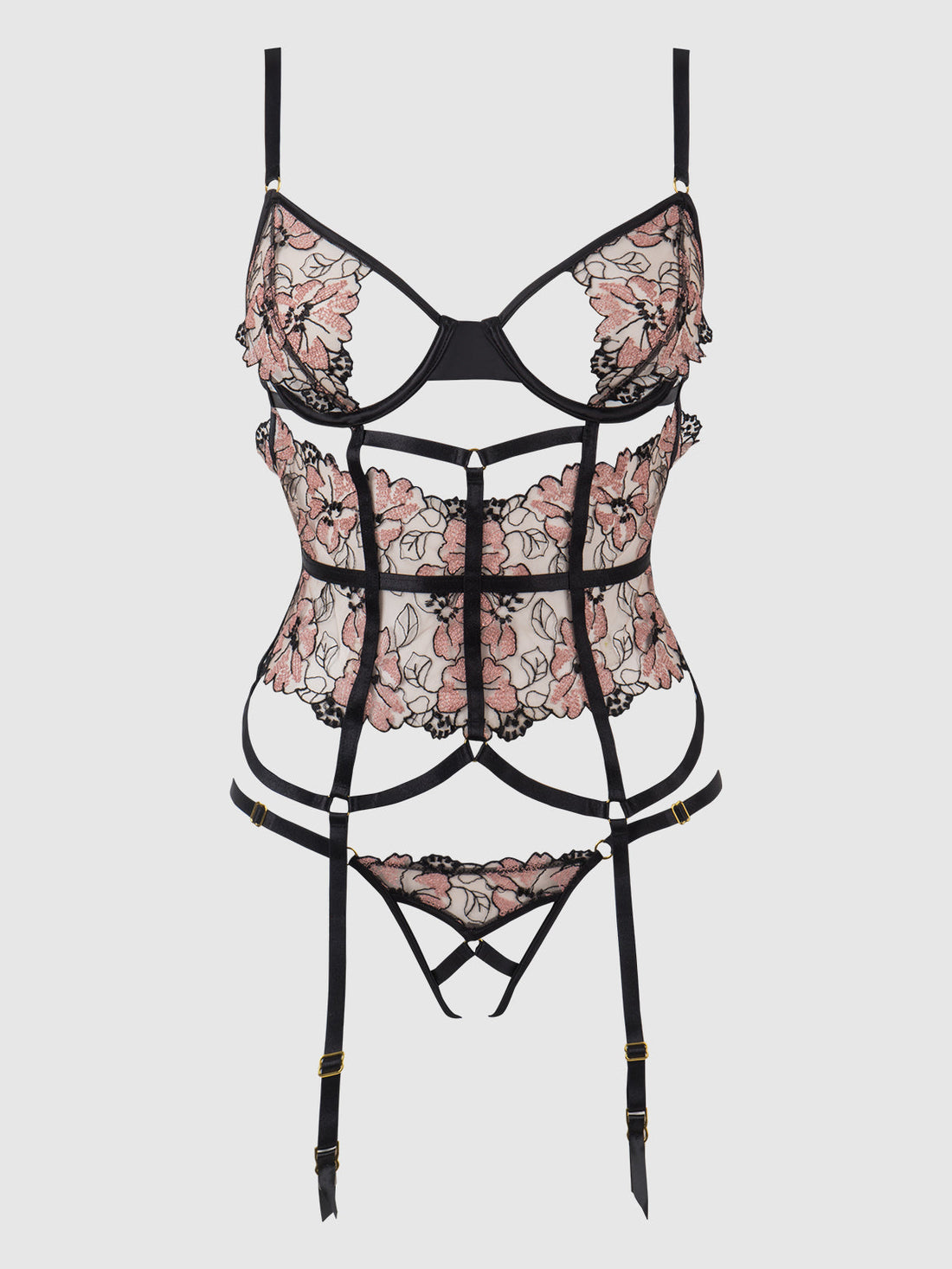 Nova Blacklight Glow Lace Corset & Thong Set