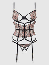 Nova Blacklight Glow Lace Corset & Thong Set