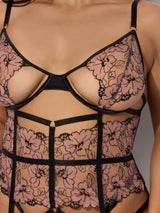 Nova Blacklight Glow Lace Corset & Thong Set