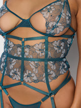 Nova Blacklight Glow Lace Corset & Thong Set