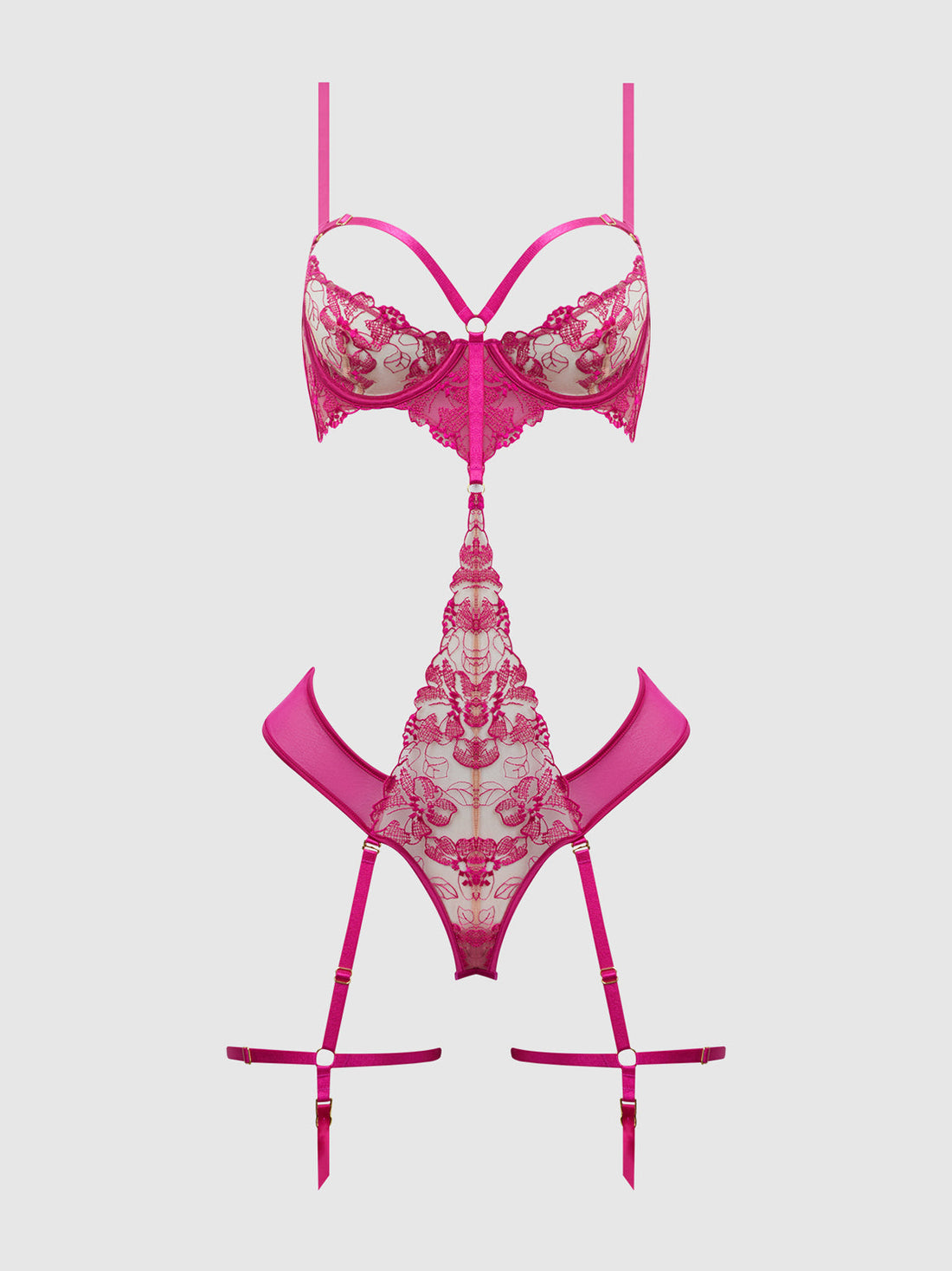 Nova Blacklight Glow Lace Teddy