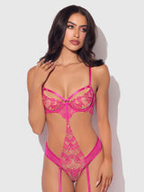 Nova Blacklight Glow Lace Teddy