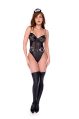 Off Duty Wet Look Mesh Police Teddy Set - Mapale