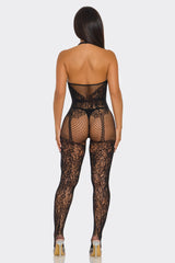BeWicked Only For You Bodystocking Garter Style Plunge Neckline
