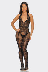 BeWicked Only For You Bodystocking Garter Style Plunge Neckline