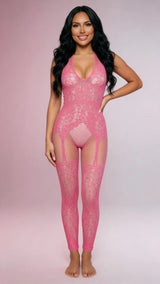 BeWicked Only For You Bodystocking Garter Style Plunge Neckline