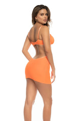 Mapale Arcadia Orange Crush Underwire Mesh Babydoll Slip Bra Set