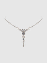 Ornate Rhinestone G-String Silver