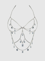 Oversized Rhinestone Top Silver
