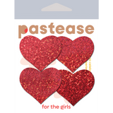Pastease Premium Petites Glitter Heart - Red O/S Pack of 2 Pair