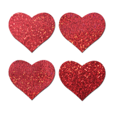 Pastease Premium Petites Glitter Heart - Red O/S Pack of 2 Pair