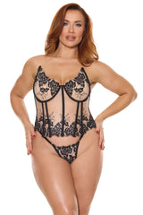 Coquette Pleasure Fleur Noire Bustier & Panty