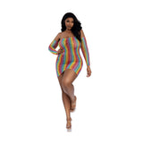 Dreamgirl Rainbow Mini Dress with Arm Warmers - Queen - Rainbow
