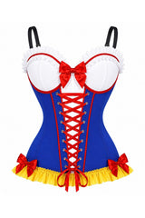 Daisy Corsets Lavish Blue/White/Red/Yellow Stretch Lycra Bustier Corset with Underwire Cups