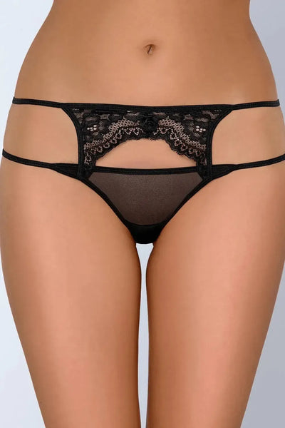 Axami Poison Lace Thong: sexy black lace and sheer mesh with a sensual cut.
