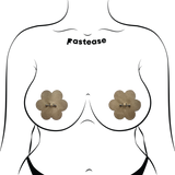 Pastease Pierced Flower Breast Petal w/Barbell Piercing - Nude