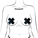 Pastease Pierced Liquid Black Cross w/Barbell Piercing - Black