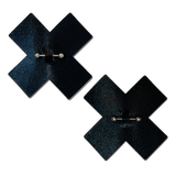 Pastease Pierced Liquid Black Cross w/Barbell Piercing - Black
