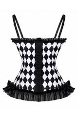 Daisy Corsets Lavish Black Diamond Print Bustier Corset with Underwire Cups