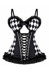 Daisy Corsets Lavish Black Diamond Print Bustier Corset with Underwire Cups