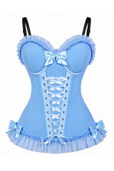 Daisy Corsets Lavish Light Blue Lace-Up Bustier Corset with Underwire Cups