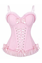 Daisy Corsets Lavish Light Pink Lace-Up Bustier Corset with Underwire Cups