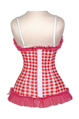 Daisy Corsets Lavish Red Gingham/Pink/Green/White Bustier Corset with Underwire Cups