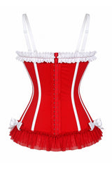 Daisy Corsets Lavish Red/White Lace-Up Bustier Corset with Underwire Cups